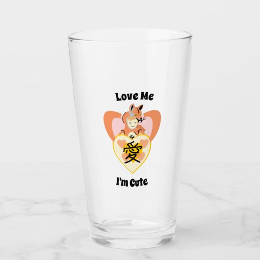 Kawaii Foxy Cosplay Love Heart Glas (Voorkant)