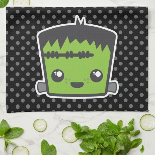 Kawaii Frankenstein Kitchen Towel Theedoek (Gevouwen)
