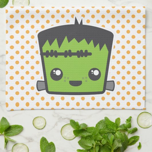Kawaii Frankenstein Kitchen Towel Theedoek (Gevouwen)