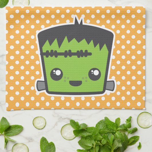 Kawaii Frankenstein Kitchen Towel Theedoek (Gevouwen)