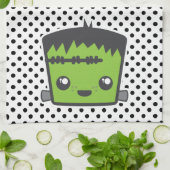 Kawaii Frankenstein Kitchen Towel Theedoek (Gevouwen)