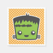Kawaii Frankenstein Monster Halloween Napkins Servetten (Voorkant)