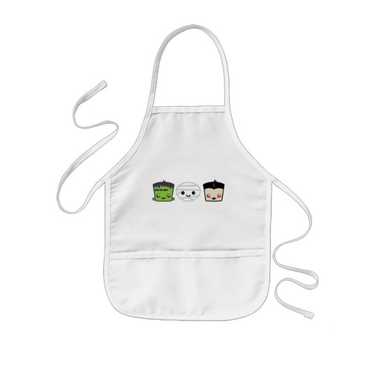 Kawaii Frankenstein Mummy Dracula Apron Kinder Schort (Voorkant)