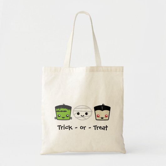 Kawaii Frankenstein Mummy Dracula Canvas tas (Voorkant)