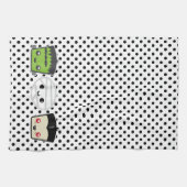Kawaii Frankenstein Mummy Dracula Kitchen Towel Theedoek (Horizontaal)