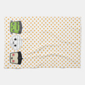 Kawaii Frankenstein Mummy Dracula Kitchen Towel Theedoek (Horizontaal)