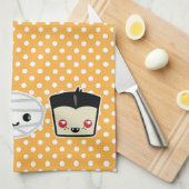 Kawaii Frankenstein Mummy Dracula Kitchen Towel Theedoek (Quarter Fold)