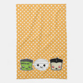 Kawaii Frankenstein Mummy Dracula Kitchen Towel Theedoek (Verticaal)
