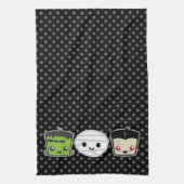 Kawaii Frankenstein Mummy Dracula Kitchen Towel Theedoek (Verticaal)