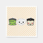 Kawaii Frankenstein Mummy Dracula Napkins Servet (Voorkant)
