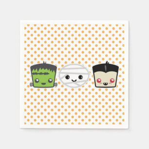 Kawaii Frankenstein Mummy Dracula Napkins Servet