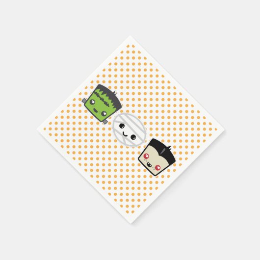 Kawaii Frankenstein Mummy Dracula Napkins Servet (Hoek)