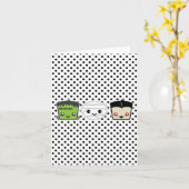 Kawaii Frankenstein Mummy Dracula Note Card Kaart (Gele Bloem)