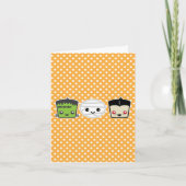 Kawaii Frankenstein Mummy Dracula Note Card Kaart (Voorkant)