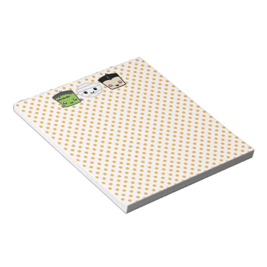 Kawaii Frankenstein Mummy Dracula Notitieblok (Schuin)