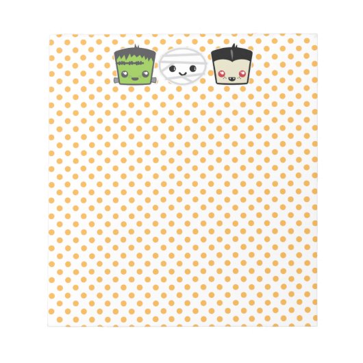 Kawaii Frankenstein Mummy Dracula Notitieblok (Voorkant)