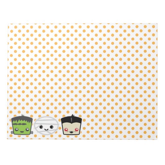 Kawaii Frankenstein Mummy Dracula Notitieblok (Voorkant)