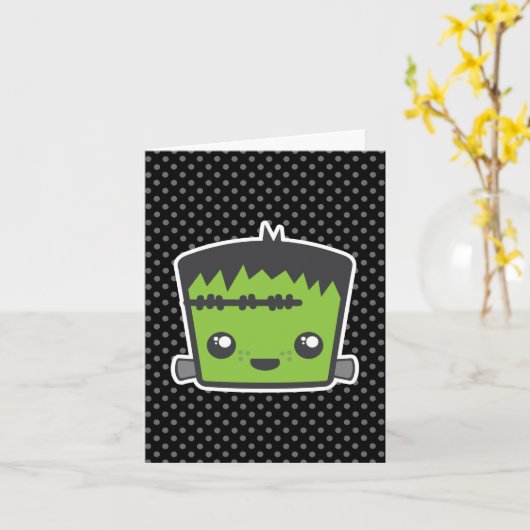 Kawaii Frankenstein Note Kaart (Gele Bloem)