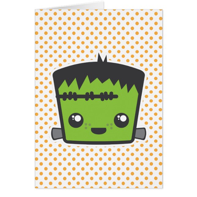 Kawaii Frankenstein Note Kaart (Voorkant)