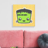 Kawaii Frankenstein Wrapped Canvas (Insitu (Woonkamer))