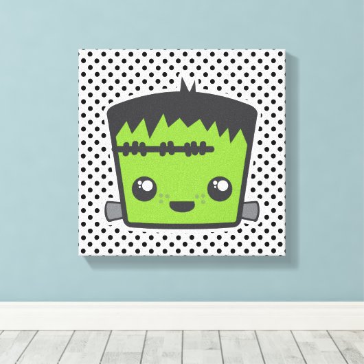 Kawaii Frankenstein Wrapped Canvas (Insitu (Houten vloer))