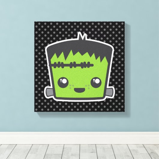 Kawaii Frankenstein Wrapped Canvas (Insitu (Houten vloer))