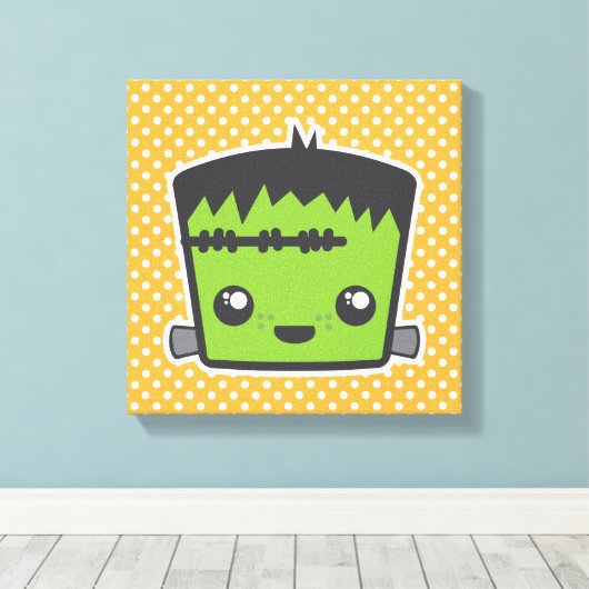 Kawaii Frankenstein Wrapped Canvas Afdruk (Insitu (Houten vloer))