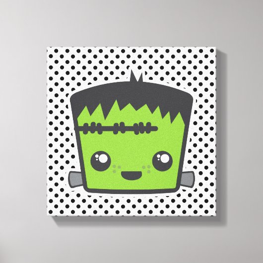 Kawaii Frankenstein Wrapped Canvas Afdruk (Voorkant)