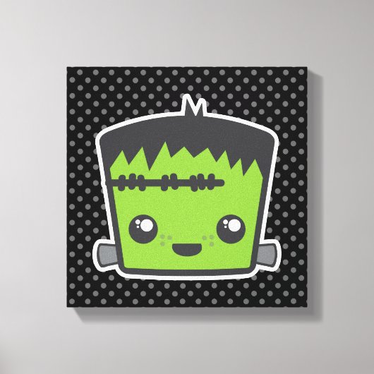 Kawaii Frankenstein Wrapped Canvas Afdruk (Voorkant)