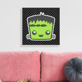 Kawaii Frankenstein Wrapped Canvas Afdruk (Insitu (Woonkamer))