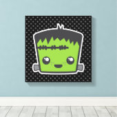 Kawaii Frankenstein Wrapped Canvas Afdruk (Insitu (Houten vloer))