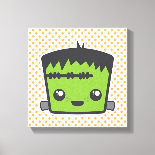 Kawaii Frankenstein Wrapped Canvas Afdruk (Voorkant)