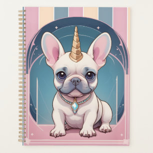 Kawaii Franse Bulldog Eenhoorn Pastelroze Planner
