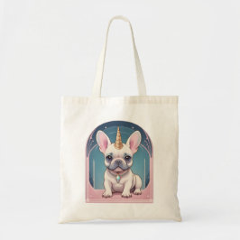 Kawaii Franse Bulldog Eenhoorn Pastelroze Tote Bag