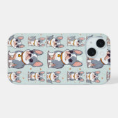 Kawaii Franse Bulldog Frenchie Moods iPhone 15 Case (Achterkant horizontaal)
