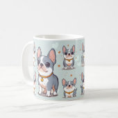 Kawaii Franse Bulldog Frenchie Moods Koffiemok (Voorkant links)