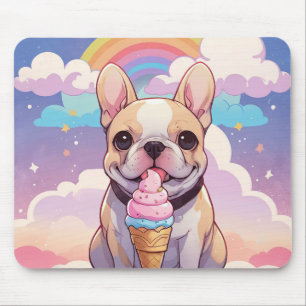 Kawaii Franse Bulldog IJs Regenboog Muismat