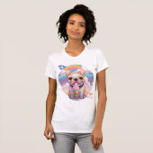 Kawaii Franse Bulldog IJs Regenboog T-shirt (Voorkant volledig)