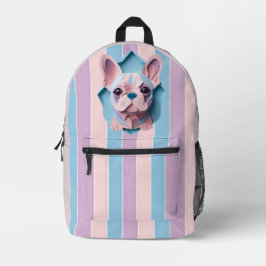 Kawaii Franse Bulldog Pastel Papier Snijkunst Bedrukte Rugzak