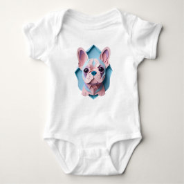 Kawaii Franse Bulldog Pastel Papier Snijkunst Romper