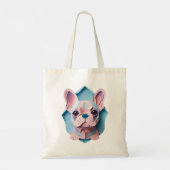 Kawaii Franse Bulldog Pastel Papier Snijkunst Tote Bag (Achterkant)