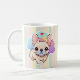 Kawaii Franse Bulldog Pastel Wolken Koffiemok