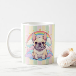 Kawaii Franse Bulldog regenboogwolken Koffiemok