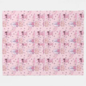Kawaii Freakshake Pattern – Pastel Paarse Fleece Deken (Voorkant (Horizontaal))