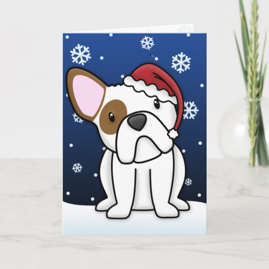 Kawaii French Bulldog kerstkaart Feestdagen Kaart (Voorkant)