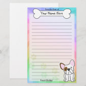Kawaii French Bulldog Stationery Briefpapier (Voorkant / Achterkant)