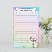 Kawaii French Bulldog Stationery Briefpapier (Staand voorkant)