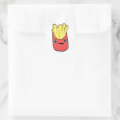 Kawaii French Fry Ronde Sticker (Tas)