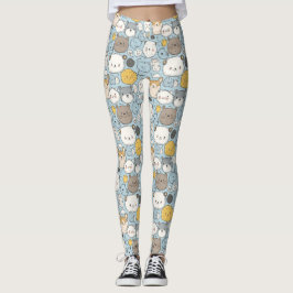 Kawaii Frenzy: grillige doodle van schattige diere Leggings