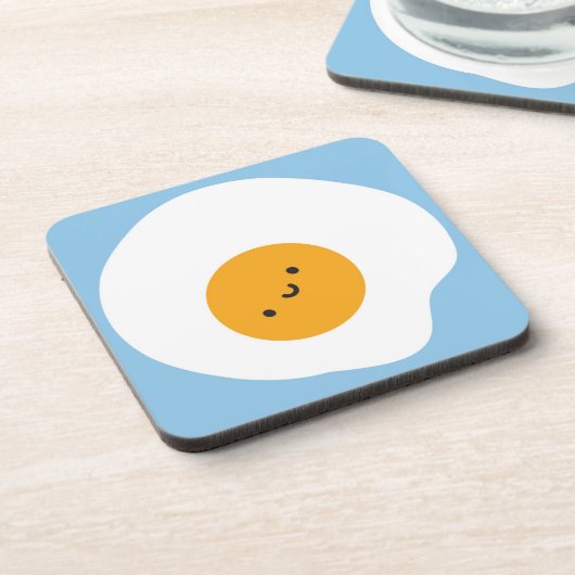 Kawaii Fried Egg Drankjes Onderzetter (Linkerzijde)